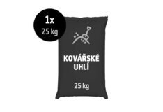 Černé kovářské uhlí pytlované, 25 kg