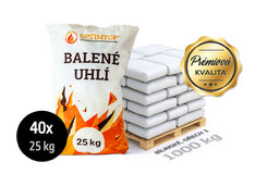 Uhlí bílinské ořech 1, pro klasická kamna, 1000 kg